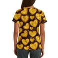 thumbnail image 3 of Valentines Day Scrub Tops for Women Plus Size Casual V Neck Cute Valentine Love Printed Scrub Shirts Hoilday Short Sleeve Scrubs Nursing Workwear Medical Nurse Uniform with Pockets Yellow S, 3 of 5
