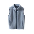 thumbnail image 3 of Meichang Fleece Vest Girls Sleeveless Jacket Full Zip Stand Collared Sherpa Vest Kids Boys Girls Warm Winter Vest with Pockets, 3 of 6