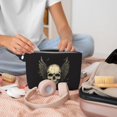 thumbnail image 2 of Toiletry Bag, Gothic Winged Skull Leather Waterproof Travel Makeup Cosmetic Bag Organizer, Large Capacity Toiletry Bag for Travel Size Toiletries, Skin Care Bag for Women, 2 of 8