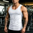 thumbnail image 2 of IhhxPro Men's Sleeveless Muscle Tank Top Moisture-Wicking Quick Dry Summer Fitted Workout Gym Athletic Performance Cotton Vest Casual Bodybuilding S-3XL, 2 of 9