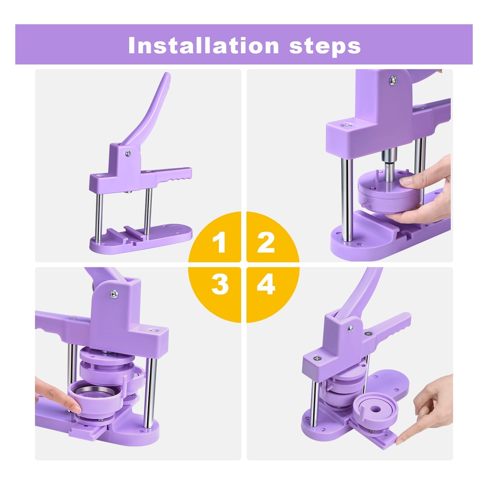 Badge Button Maker Machine 25mm-58mm DIY Pin Button Maker Badge Punch Press Making Machine, With Button Badge Press Machine ,Efficient and Precise