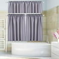 thumbnail image 7 of Shininglove Grey Short Curtains for Kitchen, Waterproof and Room Darkening Tier Curtains for Bathroom, 30" x 36", Grey, Set of 2, 7 of 7