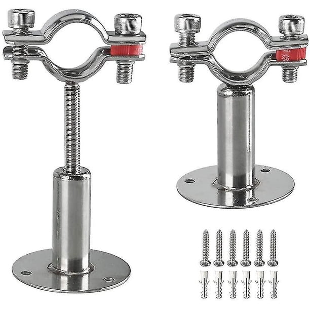 Soportes de tubería de montaje en techo de montaje en pared de acero inoxidable, 2 piezas Abrazadera de soporte de tubería ajustable Correas de tubería con tornillos ZefeiWu 8390614026780
