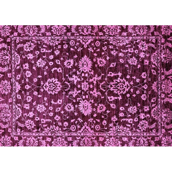 Ahgly Company Indoor Rectangle Abstract Purple Modern Area Rugs, 3' x 5'