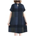 thumbnail image 4 of QIPOPIQ Robes pour Femmes pour Invité de Mariage Fête Manches Courtes Robes Décontractées Tendance Col Rabattu Robe d'Été Robe Trapèze 2023 Offres, 4 of 9