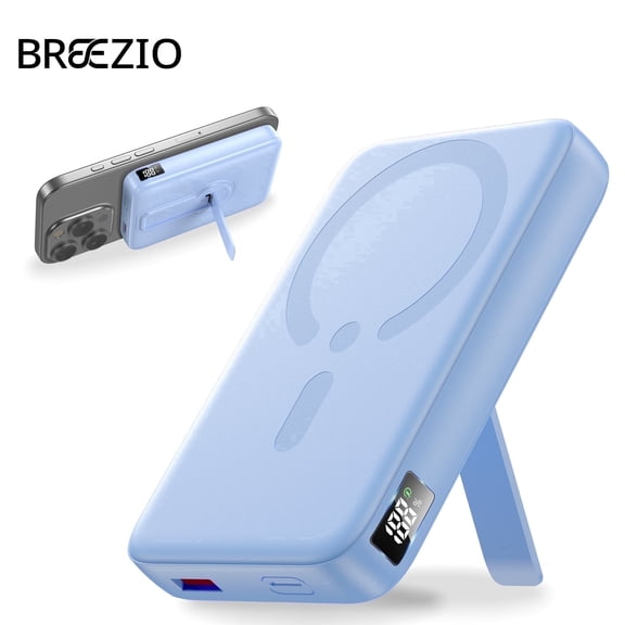 Magnetic Wireless Portable Charger, 12000mAh Power Bank, Fast Charging Battery Pack Compatible for iPhone 17/16/15/14/13, Blue