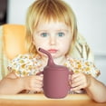thumbnail image 4 of Coollooc Leak-Proof Baby Straw Cup, Silicone Training Cup with Straw & Handles, Silicone Sippy Cups, Spill Proof Toddler Cup, Non-slip Handle, Flow Control, Water Drinking Cup for Infants(Wine), 4 of 9