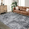 thumbnail image 2 of 10x13 Vintage Area Rug Washable Living Room Carpet Non Slip Bedroom Indoor Office Low Pile Traditional Distressed Retro Accent Rug Grey, 2 of 5