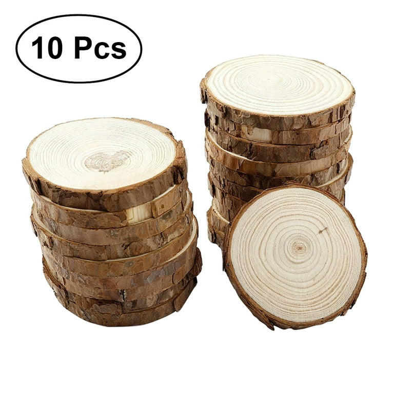 Fuyit Natural Wood Slices 25 Pcs 3.1-3.5 inches Unfinished Wood Craft Kit  Wood Circles