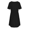 thumbnail image 6 of ClodeEU Women's Summer V Neck Short Sleeve T Shirt Dress,Loose Fit Casual Mini Dress Black,Women's Plus XL, 6 of 8