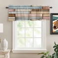thumbnail image 2 of Brown Pink Vintage Rod Pocket Curtain Valance, Retro Farmhouse Elegant Pastoral Farmhouse Window Valance for Living Room, Bedroom, Kitchen 42"W x 18"L, 2 of 9