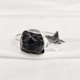 thumbnail image 4 of Natural Black Tourmaline Ring, Rough Tourmaline Adjustable Star Ring, October Birthstone, 925 Sterling Silver, Womens Ring, Christmas, Thanksgiving, Handmade, Statement Jewelry, Raw Gemstone Jewelry, 4 of 5