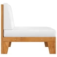 thumbnail image 2 of vidaXL Sectional Middle Sofa & Cream White Cushions Solid Acacia Wood, 2 of 5