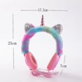 thumbnail image 3 of Unicornio Auriculares con cable Sobre la oreja Auriculares de felpa Diseño de orejas de gato Auriculares Regalos para niñas TUNC Sencillez, 3 of 5