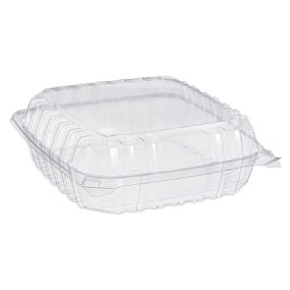 Durable Packaging Plastic Clear Hinged Containers 5 x 5 12 oz Clear 500/Carton