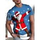 thumbnail image 1 of Camisetas navideñas con estampado 3d divertido de Papá Noel, camisetas de gran tamaño, camisetas para hombre, camisas informales de vacaciones de verano con cuello redondo, ropa Harajuku para hombre, 1 of 4