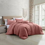 Modern Threads 4 Piece Garment Washed Beck Comforter Set, Dark Rose,Full/ Queen