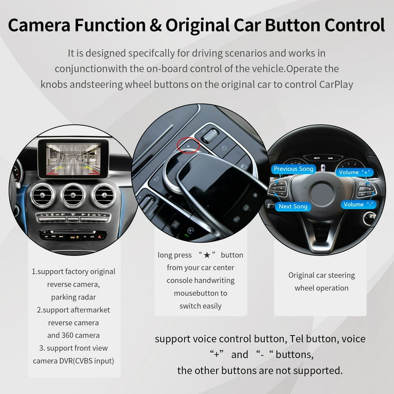 NINETOM Wireless CarPlay Retrofit Kit For Mercedes Benz C/GLC Class (2015-2018, NTG5.0) – Adds Android Auto & Mirror Link
