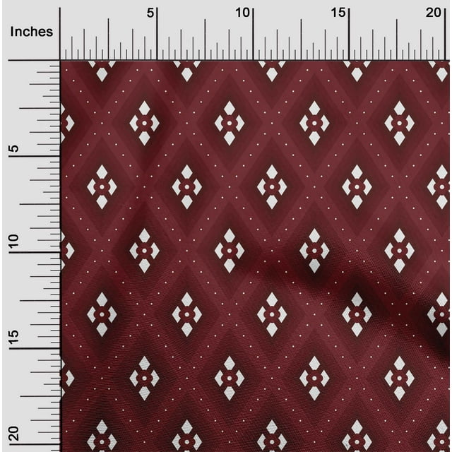 oneOone Cotton Flex Maroon Fabric Block Sewing Material Print Fabric By The Yard 40 Inch Wide-LXW