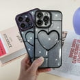 thumbnail image 2 of Compatible with iPhone 14 Pro Max Case Luxury Shiny Plating Cute 3D Love Heart Pattern Glitter Cover Shockproof Camera Protection Bling Case for iPhone 14 Pro Max Women Girls-Black, 2 of 13