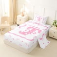 thumbnail image 2 of Erosebridal Watercolor Initial T Girls Twin Sheet Sets, Bow Love Heart Bedding, 3-Piece, 2 of 5