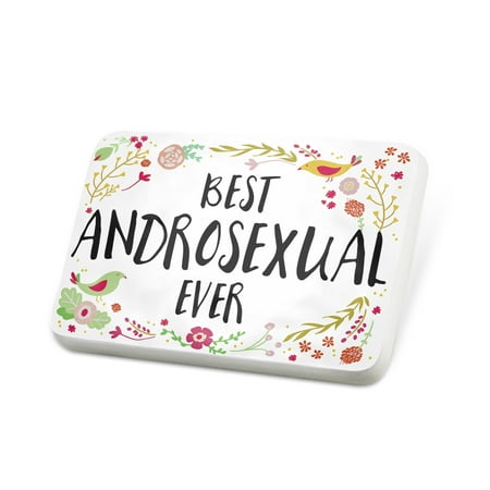 Porcelein Pin Happy Floral Border Androsexual Lapel Badge – NEONBLOND