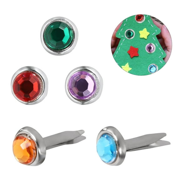 Soimiss 50Pcs Paper Fastener Assorted Color Alloy for Photo Holding