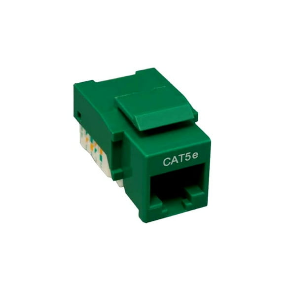Kentek CAT5e Tool less Keystone Jack RJ45 Category 5E Ethernet Network ToolLess 110 Type Green