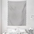 thumbnail image 1 of Abstract Geometry Tapestry, Rhythmic Monochrome Random Motifs Arrangement Illustration, Wall Hanging for Bedroom Living Room Dorm Decor, 60W X 80L Inches, Charcoal Grey and White, by Ambesonne, 1 of 2