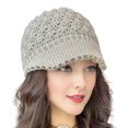 thumbnail image 5 of Winter Knit Hat with Visor Brim Cold Weather Warm Skull Cap Women Slouchy Snow Cap for Outdoor Activities And Daily Wear, 5 of 8