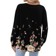 thumbnail image 4 of Stichou Henley Tops for Women Long Sleeve Loose Fit Floral Graphic Shirts Comfy Button Blouses Winter Trendy Tee Black S, 4 of 5