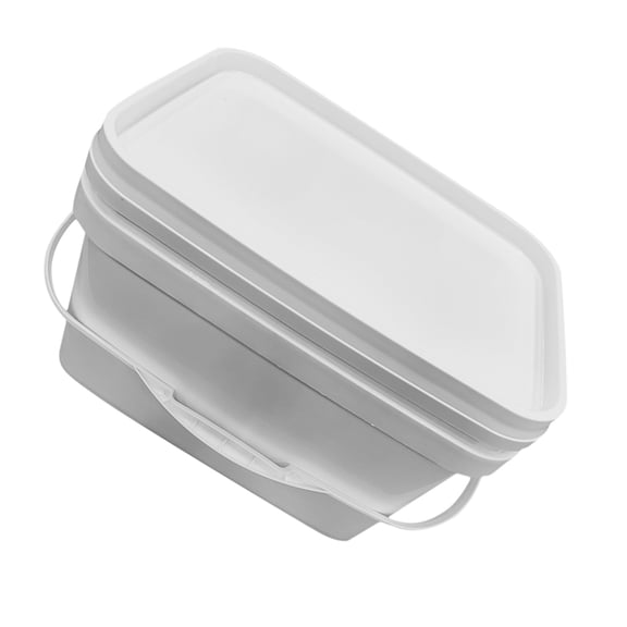BESTOYARD White Plastic Paint Bucket with Handle and Lid Durable PP Material Multipurpose Storage Container for Home