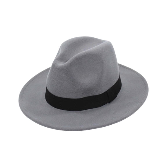 Unisex Cowboy Classic Fedora Hat For And Timeless Elegant Wide Brim Sun Winter Warmth Casual Dressy Occasions Grey One Size