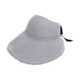 thumbnail image 2 of Women Straw Sun Hat, Wide Brim UPF 50+ UV Protection Cap with Bow, Foldable Packable Floppy Beach Hat, 2 of 7