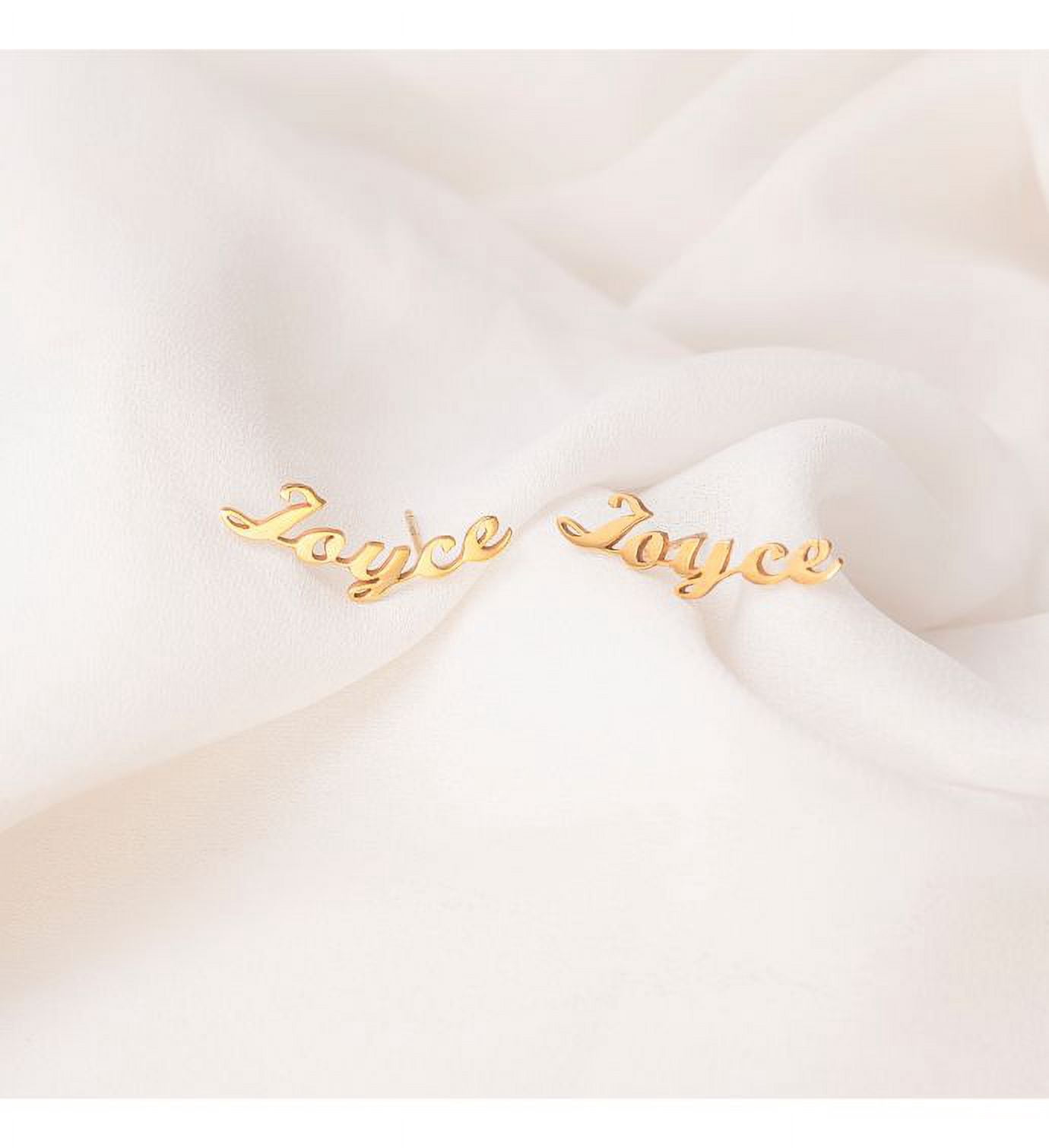Anavia Personalized Sterling Silver Name Earring - Dainty Name Earring - Personalized Jewelry - Bridesmaid Gift for Her