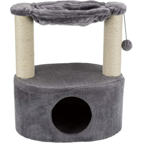 Baza Grande 24-in Cat Tree, Two Sisal Scratching Posts, Cat Condo and Hammock, Dangling Cat Toy