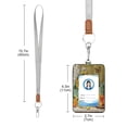 thumbnail image 3 of PU Leather Badge Holder ID Badge Holder with Lanyard for Cards & Credentials Vase and Fruit Pattern, 3 of 6