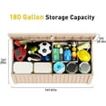 thumbnail image 2 of Miniyam 180 Gallon Resin Deck Box, Outdoor Storage Box, Gardening Tools, Lockable, Waterproof, Light Coffee, 2 of 7