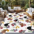 thumbnail image 2 of Farmhouse Rooster Outdoor Rug for Patio/Deck/Porch, Non-Slip Large Area Rug 5 x 7 Ft, Country Watercolor Flowers Wood Grain Indoor Outdoor Rugs Washable Area Rugs, Camping Rug Carpet Runner, 2 of 8