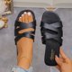 thumbnail image 2 of Zapatillas Abiertas Del Dedo Del Pie de las Mujeres de Moda Correa Casual Crisscross Zapato Plano Encajes Ajustables, 2 of 9