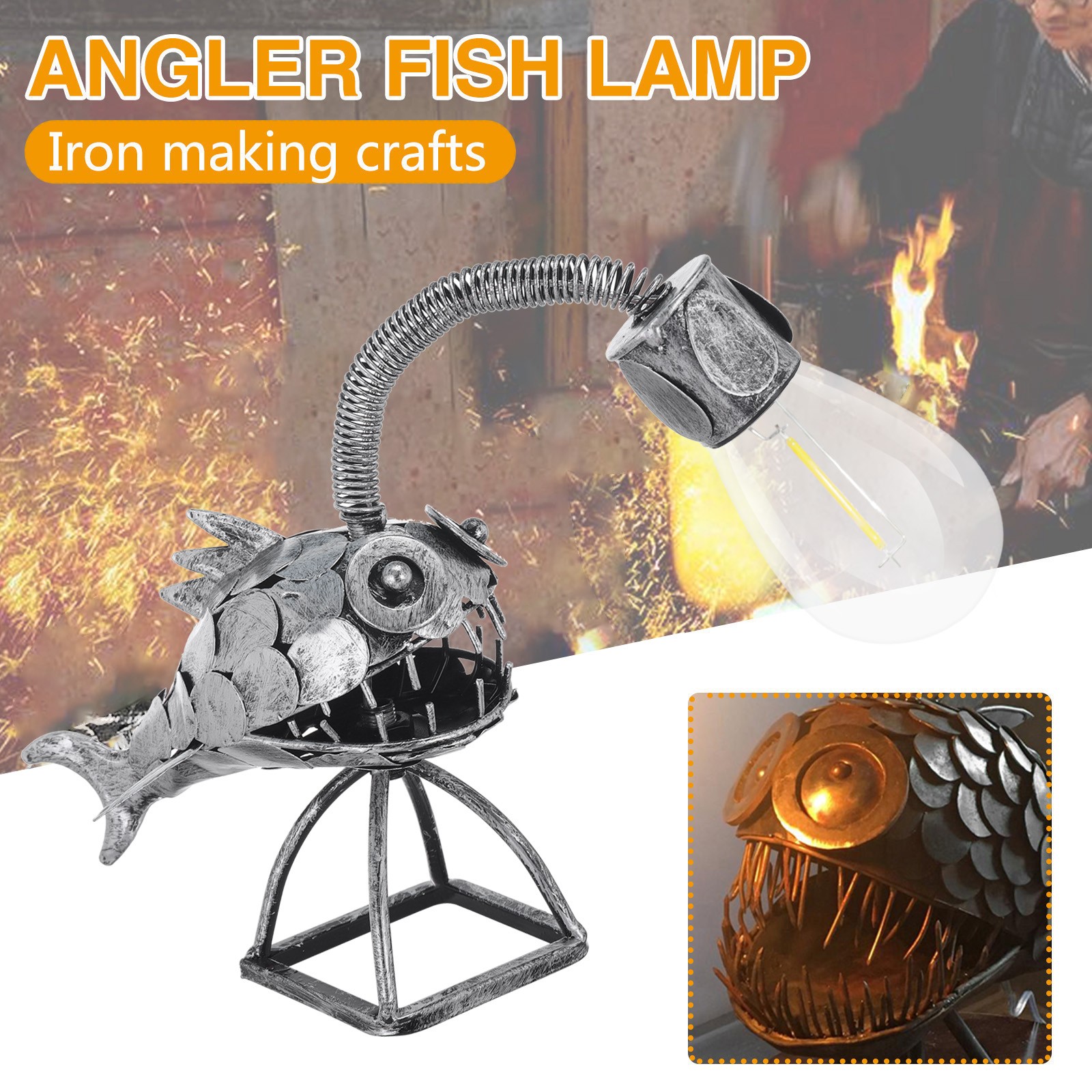 smile mouth angler fish lamp