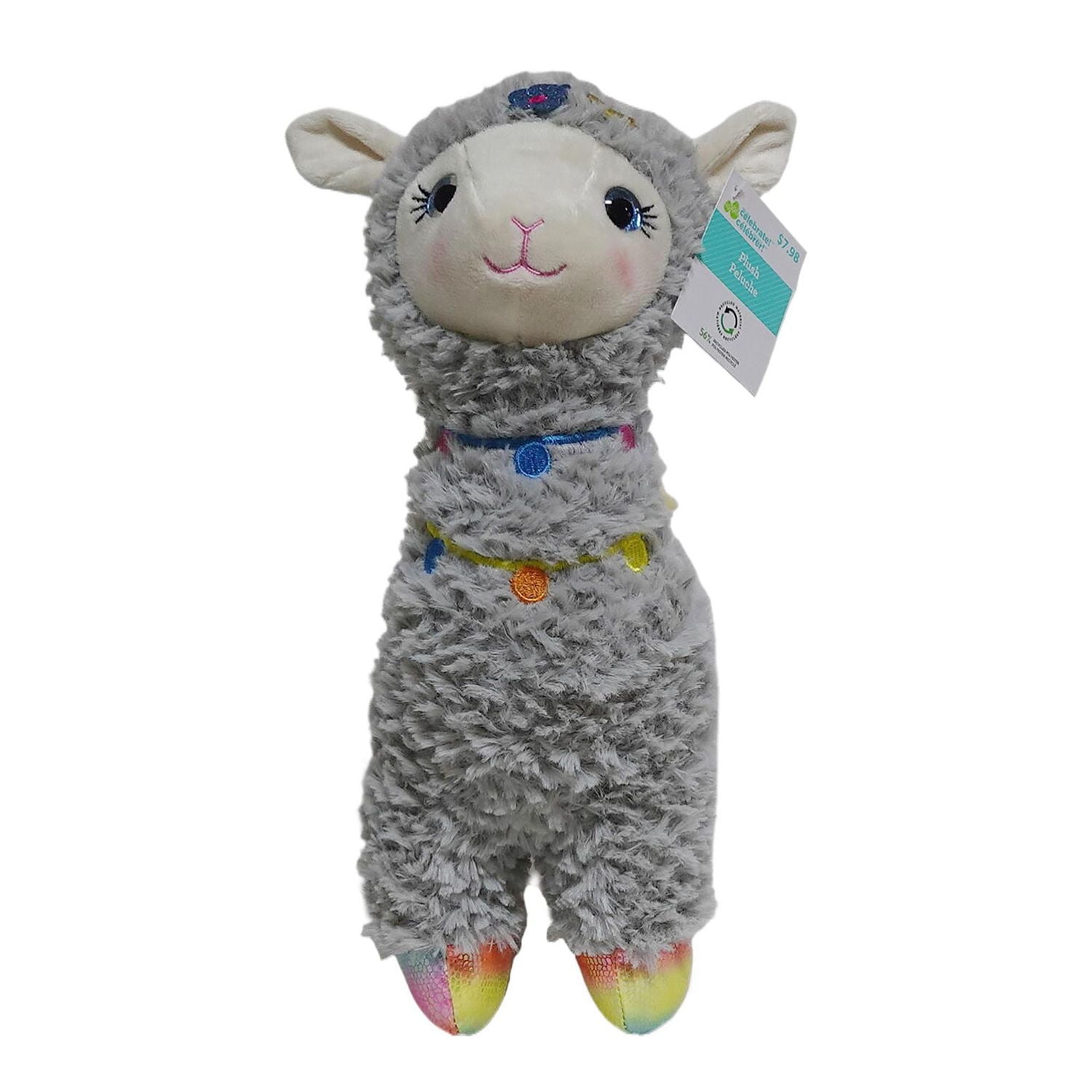 Way To Celebrate Easter Plush 13inch Medium Standing Llama Blue