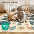 thumbnail image 4 of ODIKA 8'x10' Washable Area Rug Turtle Ocean Starfish Border Entry Themed Teal Beachy Nautical Flowing Dynamic for Living Room, Under Sectional, Family , Durable, Non-Slip, 4 of 7