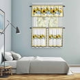 thumbnail image 5 of Sunflower Kitchen Curtains Sets for Windows 24 Inch Length, Yellow Flowers Black White Plaid Farmhouse Botanical Rod Pocket Window Treatments Tier Curtains and Valances Set for Bedroom/Bathroom, 5 of 8