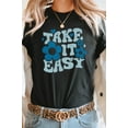 thumbnail image 5 of Take It Easy Floral And Hearts Spring Graphic Tee T-Shirt, 5 of 8