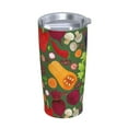 thumbnail image 2 of Kll Begetable Stainless Steel Vacuum Insulated Coffee Cup 20 Oz Insulated Travel Mug Water Cup With Leak-Proof Straw Lid & Flip Lid,1 Metal Straws,1 Cleaning Brush, 2 of 8