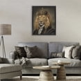 thumbnail image 2 of Stupell Industries Royal King Lion Black Framed Floater Canvas Wall Art design by Matthew Piotrowicz, 21 x 17, 2 of 9