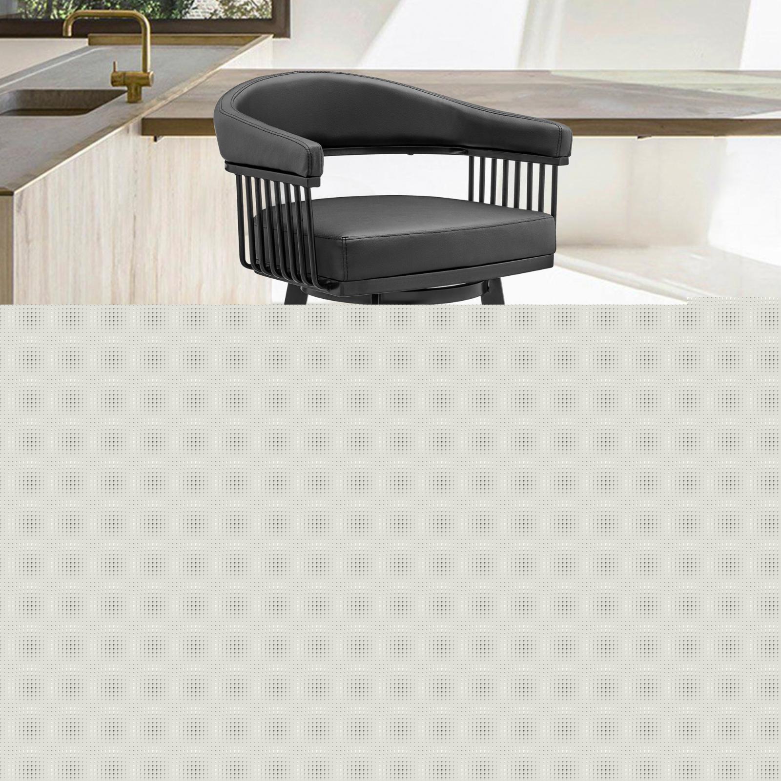 thumbnail image 3 of Armen Living Chelsea Swivel 26 in. Faux Leather Counter Stool, 3 of 9