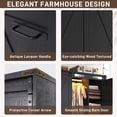 thumbnail image 5 of ChVans 73''H Armoire Wardrobe Closet with Sensor Light and 4 Drawers, Farmhouse Bedroom Armoire Cabinet with Hanging Rod, Wooden Wardrobe Cabinet with folding sliding barn door for Bedroom, 5 of 9