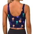 thumbnail image 3 of Kdxio Sea Jellyfish Print Workout Crop Tank Top for Women Racerback Yoga Tank Tops Athletic Sports Shirts Exercise Undershirts, 3 of 9